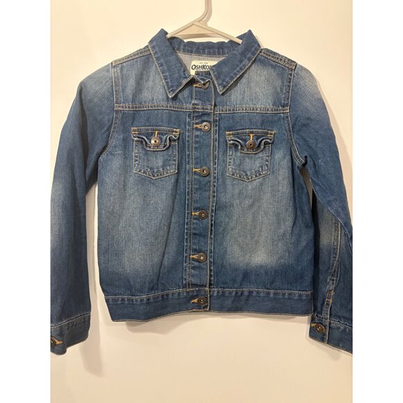 OshKosh Bgosh Kids Denim Jacket With‎ Buttons,  Pockets Girls Size 12 - Picture 2 of 9